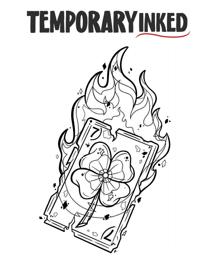 Burning Card Of Luck Tattoo