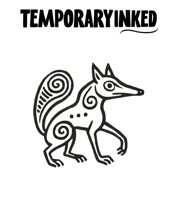 Small Tribal Fox Tattoo