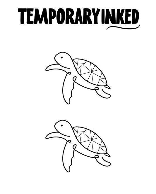 2x Minimalist Turtle Tattoo