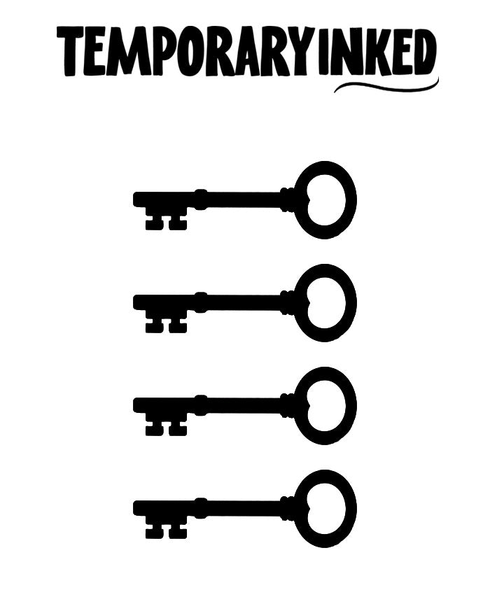 4x Tiny Keys Tattoo