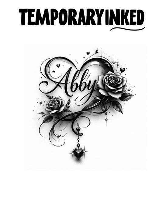 Abby Name Rose Tattoo