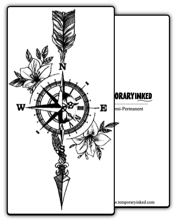 Adventure Compass Large Forearm Tattoo