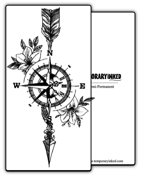 Adventure Compass Large Forearm Tattoo