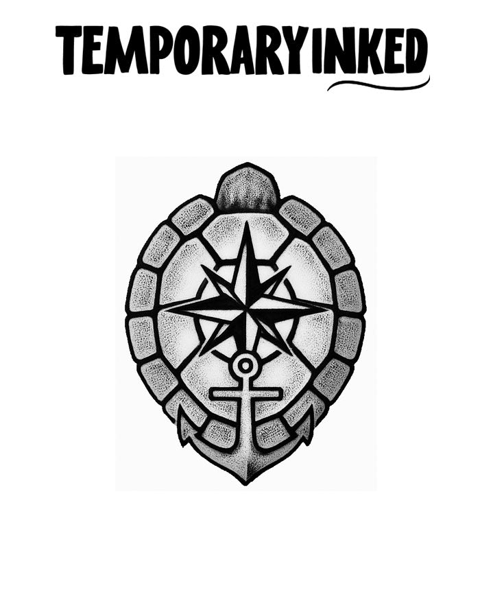 Anchor Compass Shell Tattoo