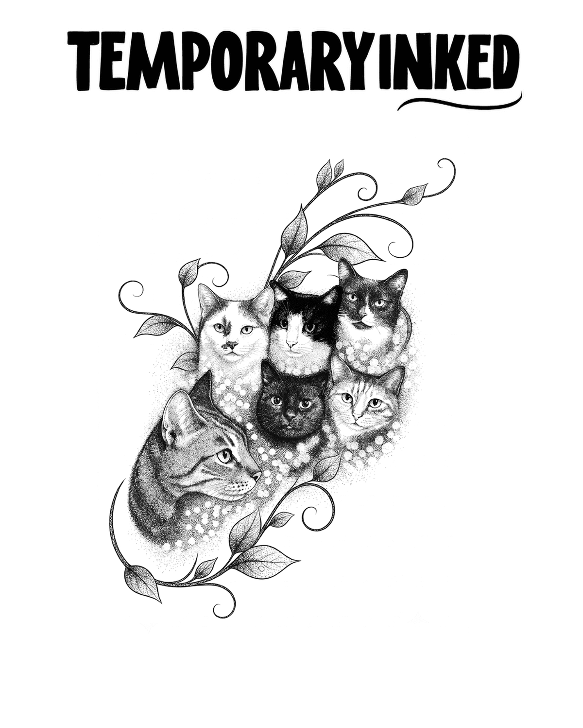 Botanical Cats Tattoo
