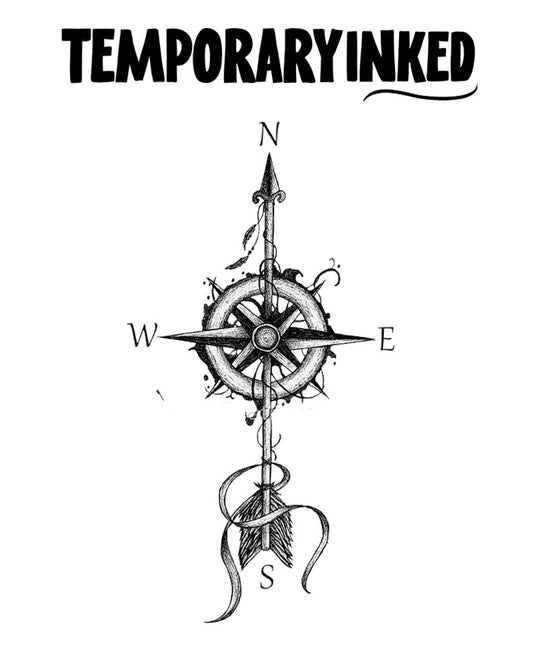 Compass Arrow Large Tattoo