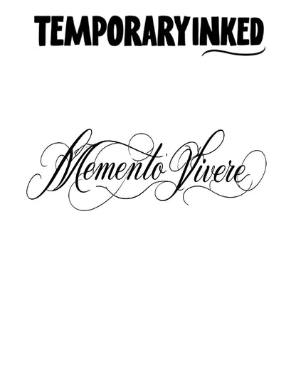 Cursive Memento Vivre Latin Tattoo