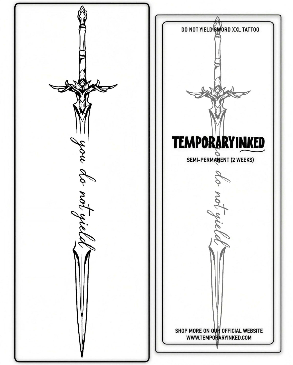 Do Not Yield Sword XXL Tattoo