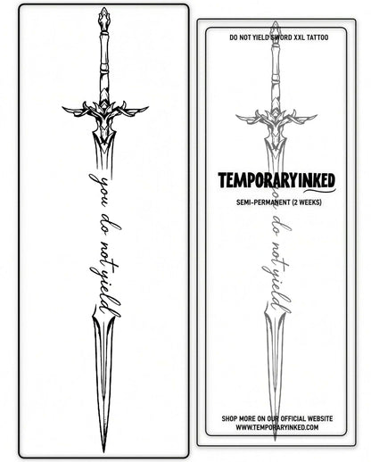 Do Not Yield Sword XXL Tattoo