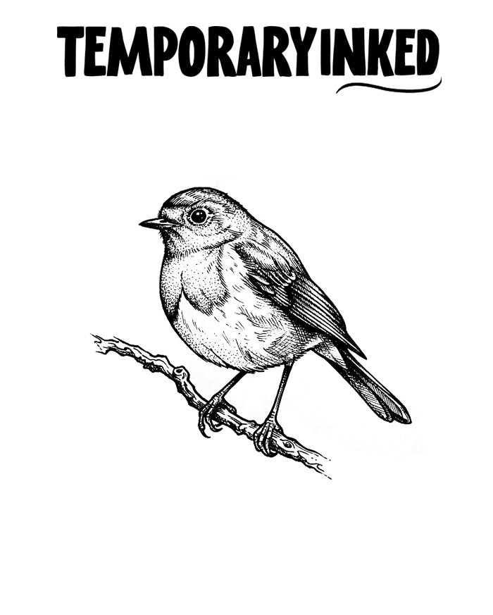 European Robin Bird Tattoo