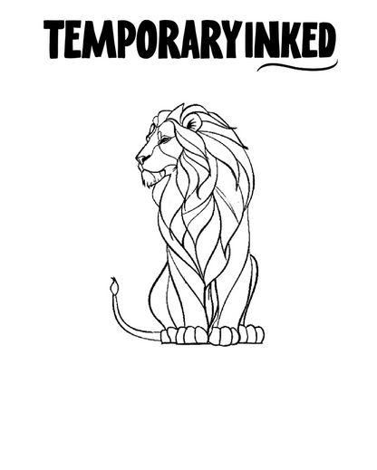 Fine Line Lion Tattoo