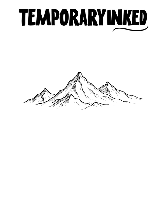 Fine Line Mountain Range Tattoo