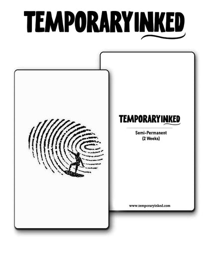 Finger Print Surfing Tattoo