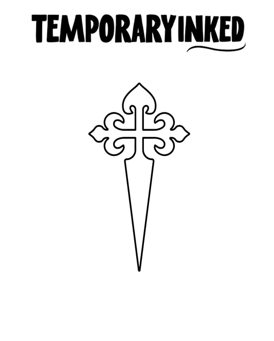 Fleur De Lis Dagger Tattoo