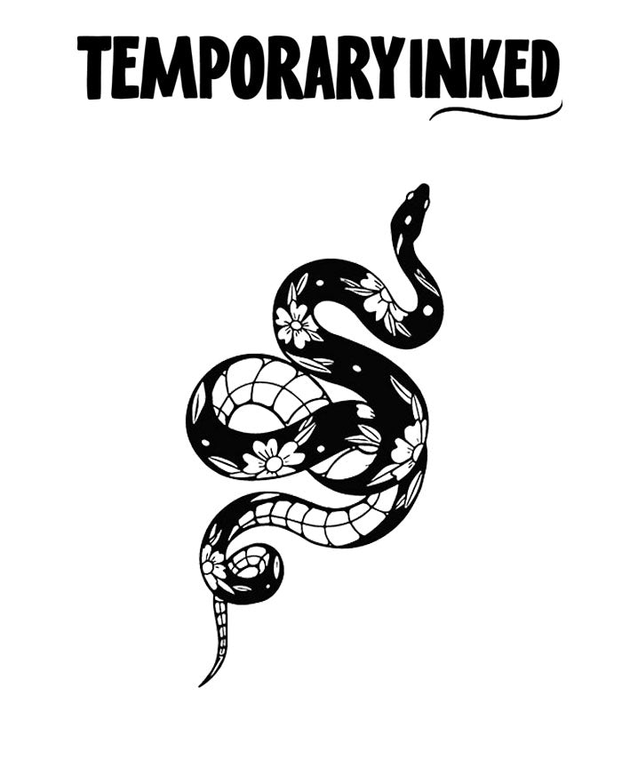 Floral Snake Tattoo