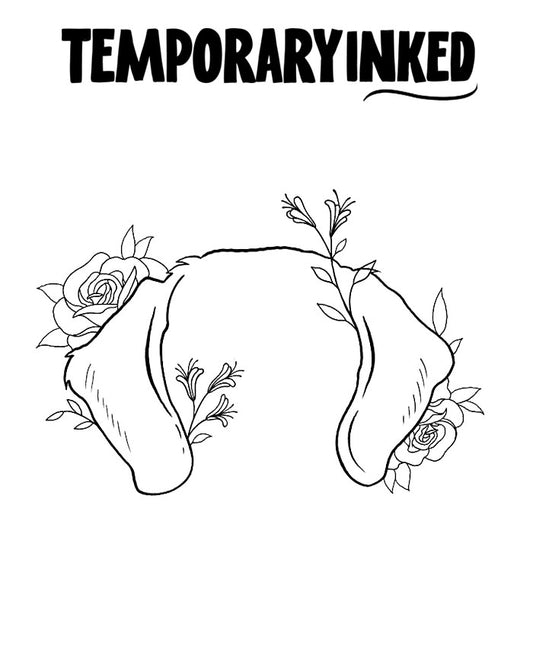 Floral Dog Ears Tattoo