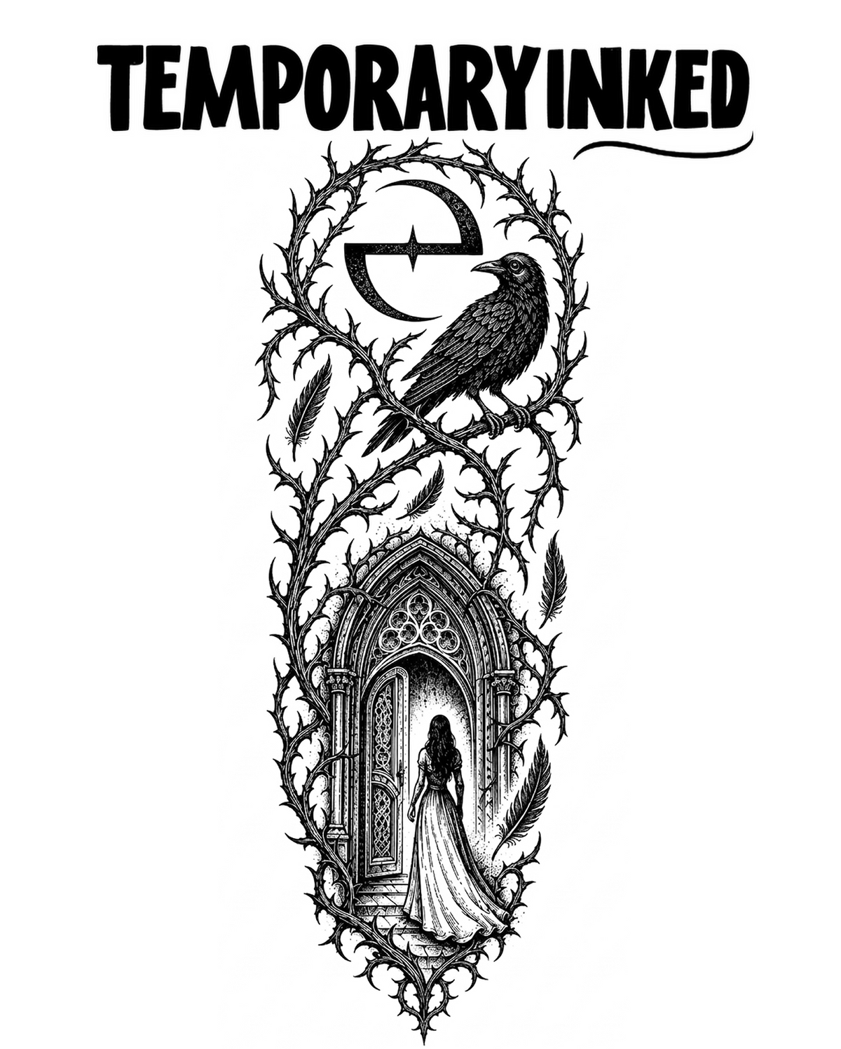 Gate of Thorns XL Tattoo 18x25