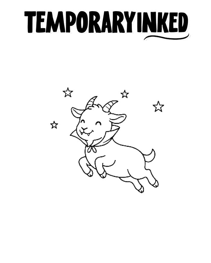 Goat Vampire Cute Tattoo