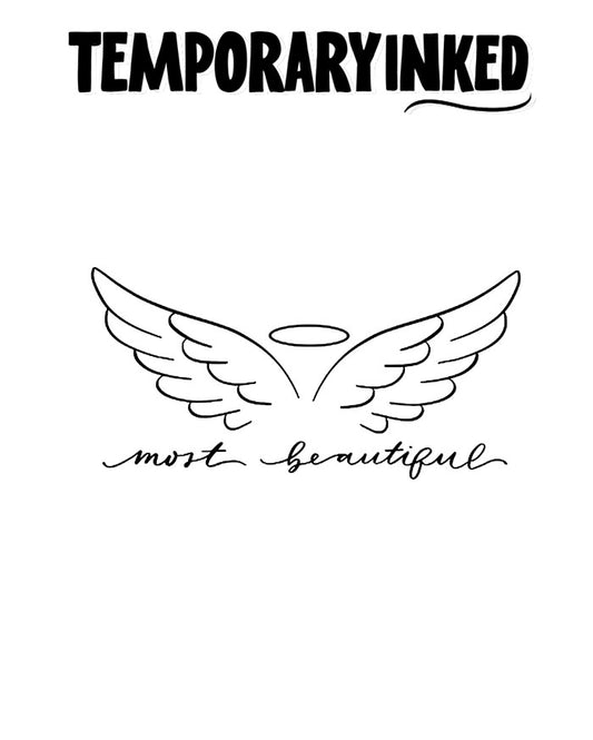 Halo Wings Script Tattoo