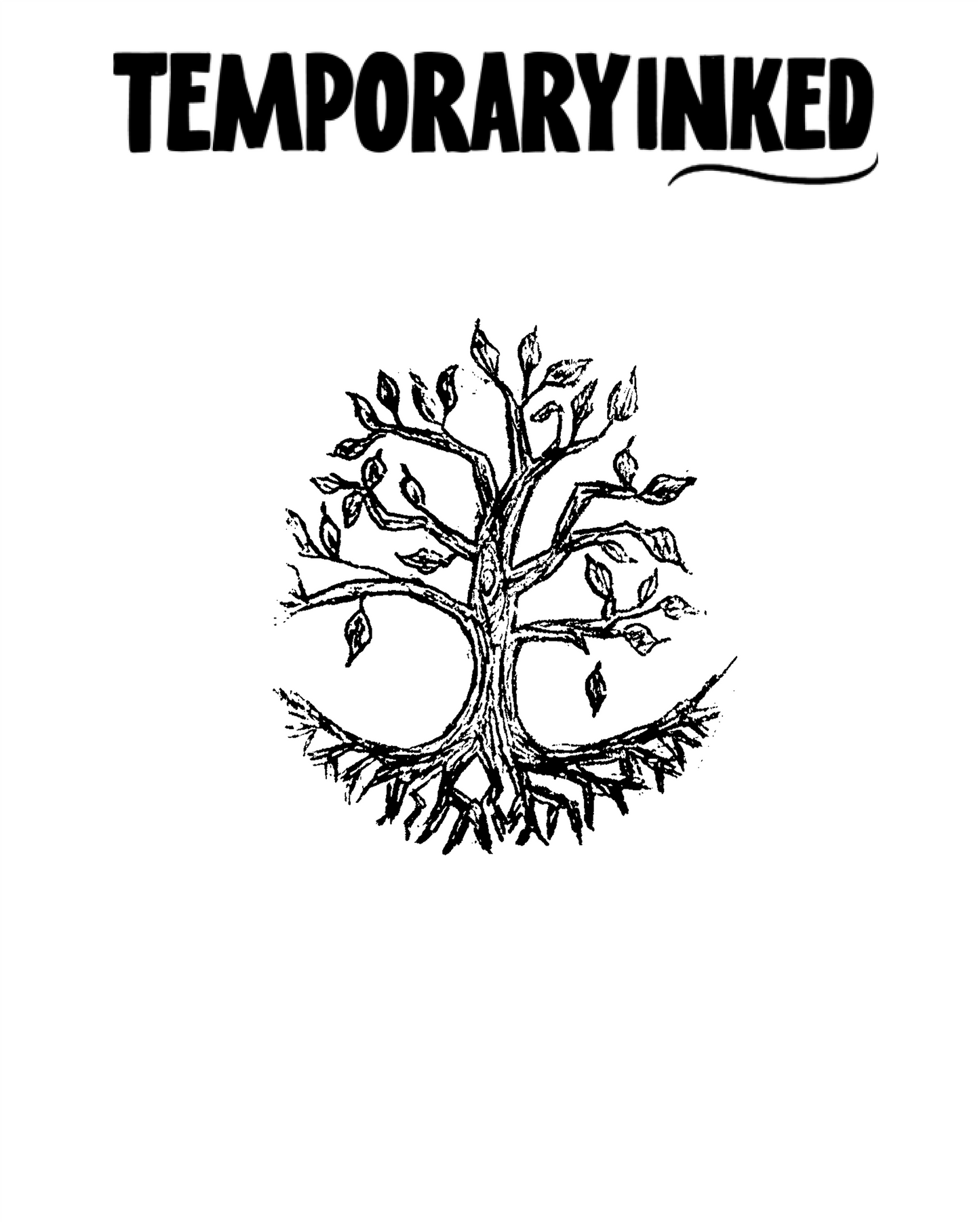 Hand Draw Tree Emblem Tattoo