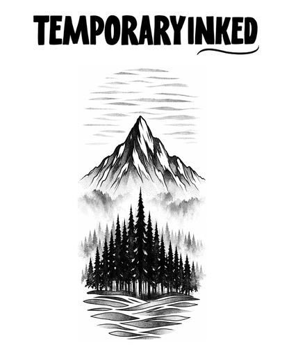 Ink Wash Mountain Tattoo