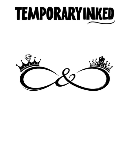 Jeweled Crowns Infinity Tattoo