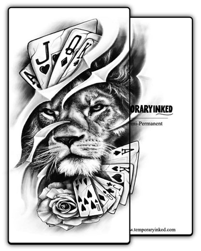 Lion Cards Tattoo