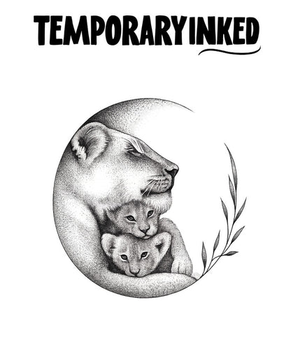 Lioness & Her Cubs Tattoo