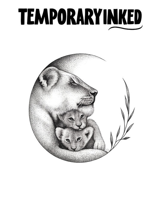 Lioness & Her Cubs Tattoo
