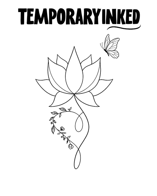 Lotus and Butterfly Vine Tattoo