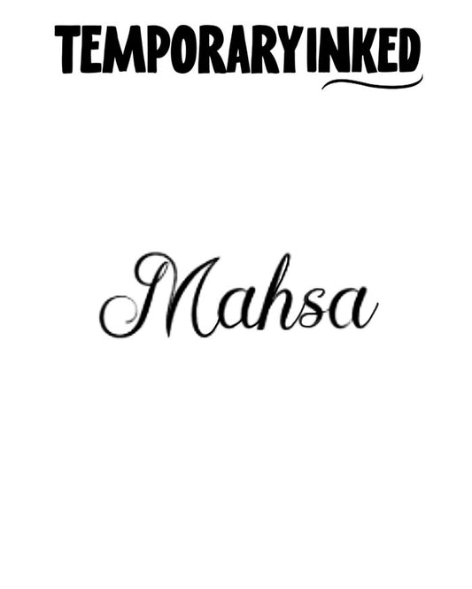 Mahsa Text Name Tattoo