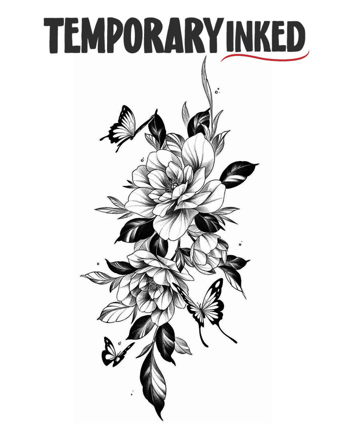 Majestic Bloomscape Tattoo by TemporaryInked.com