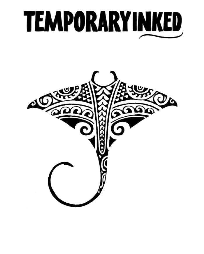 Manta Ray Tribal Tattoo