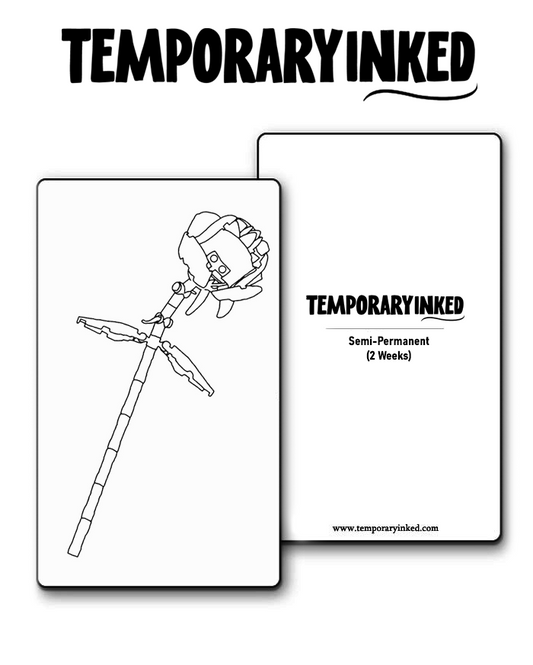 Minimal Block Roses Tattoo