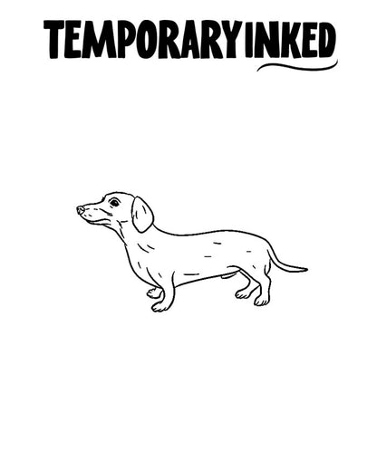 Minimal Long Dog Tattoo