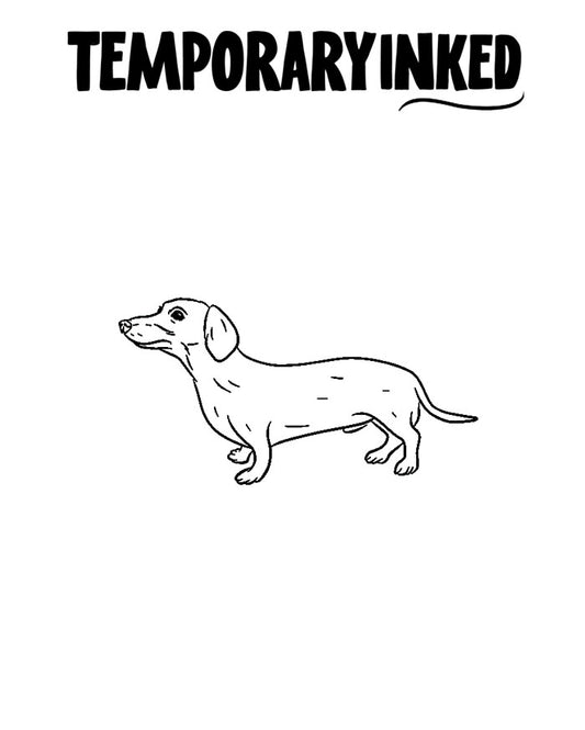 Minimal Long Dog Tattoo