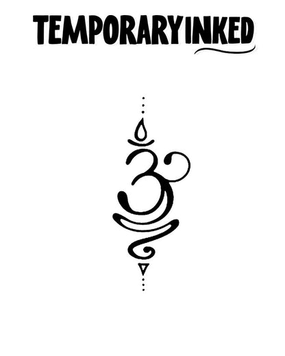 Om Symbol Vertical Tattoo