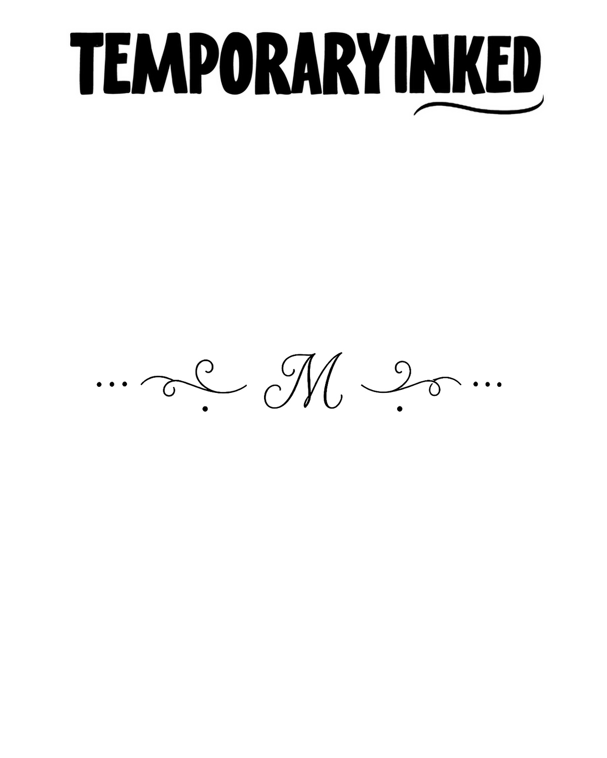 Ornamental M Initial Tattoo