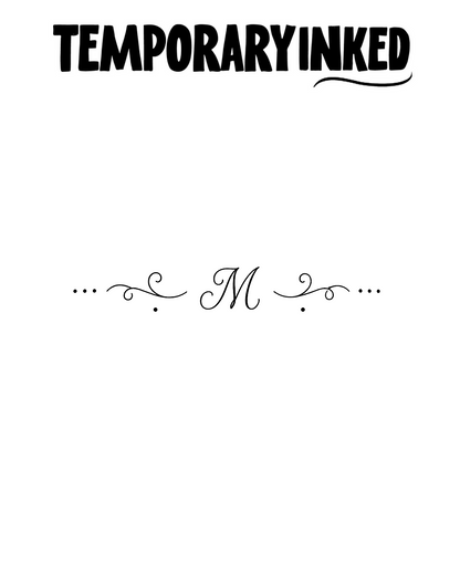 Ornamental M Initial Tattoo