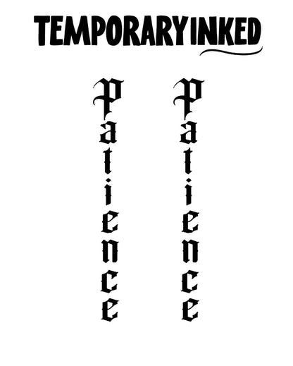 Patience Vertical Medium Tattoo