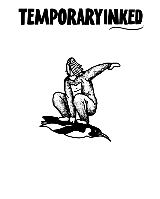 Penguin Surfboard Tattoo