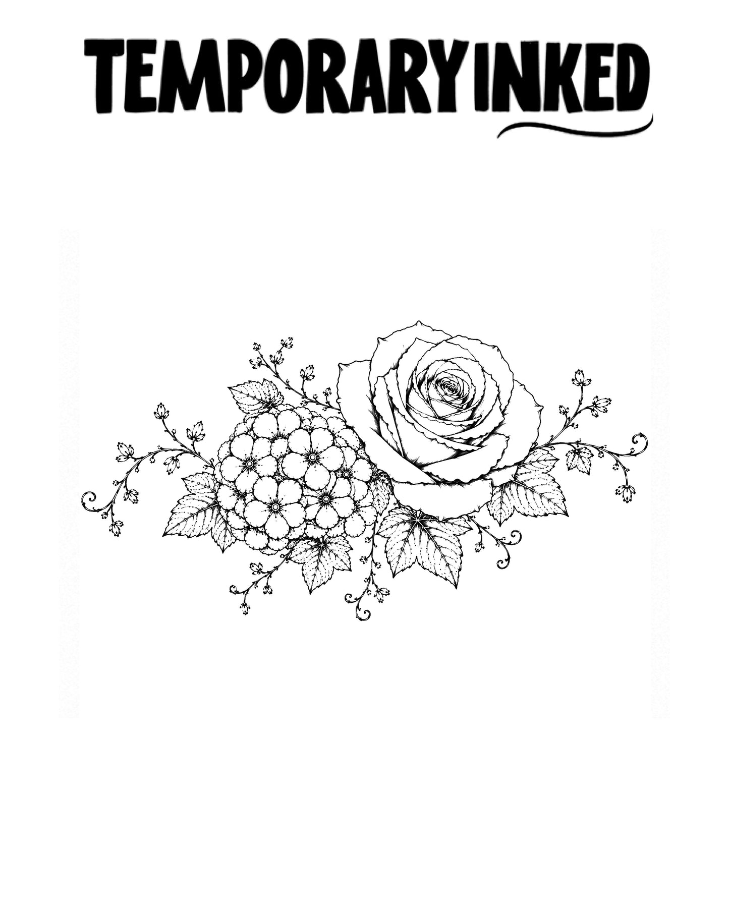 Rose & Hydrangea Tattoo