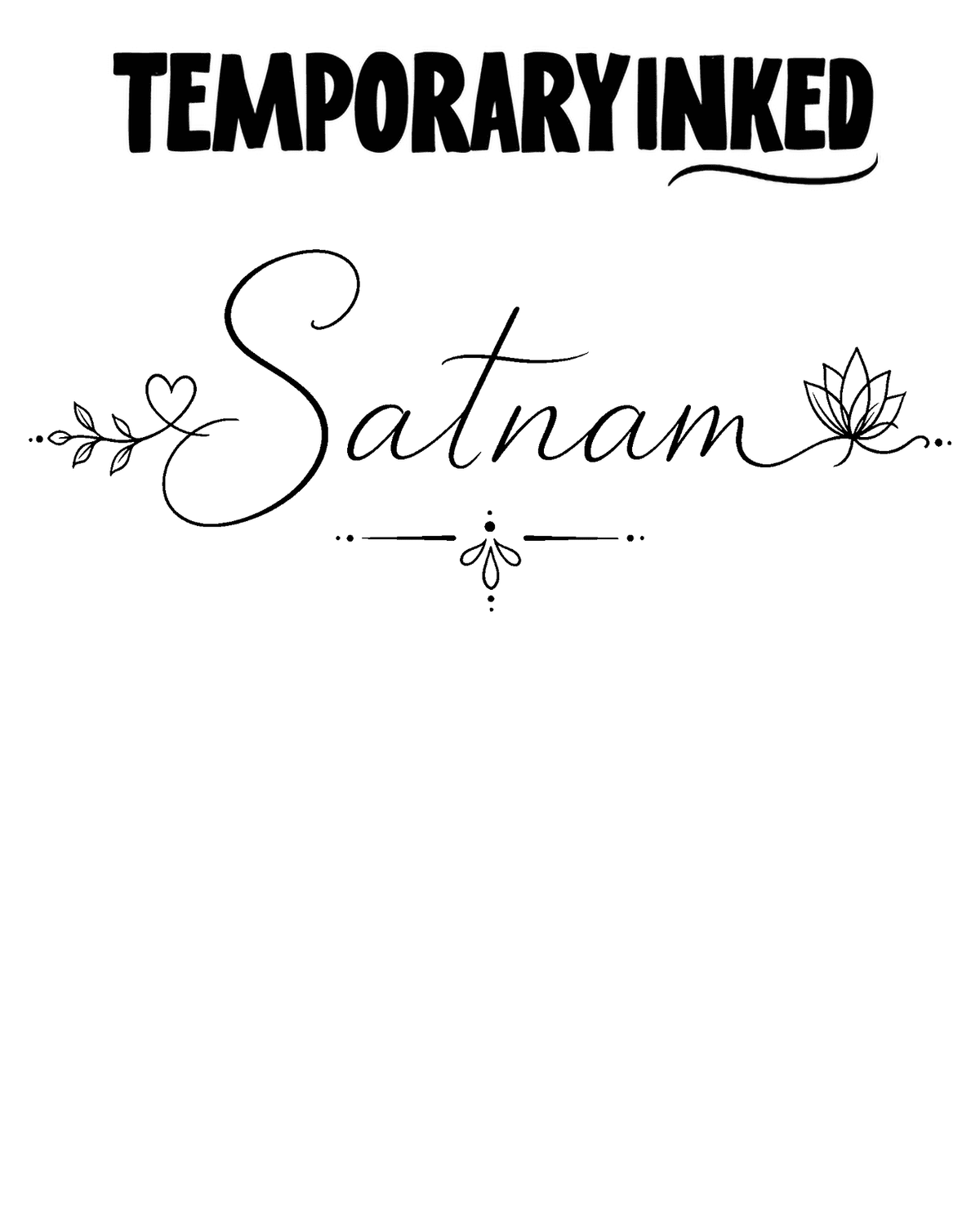 Satnam Cursive Tattoo