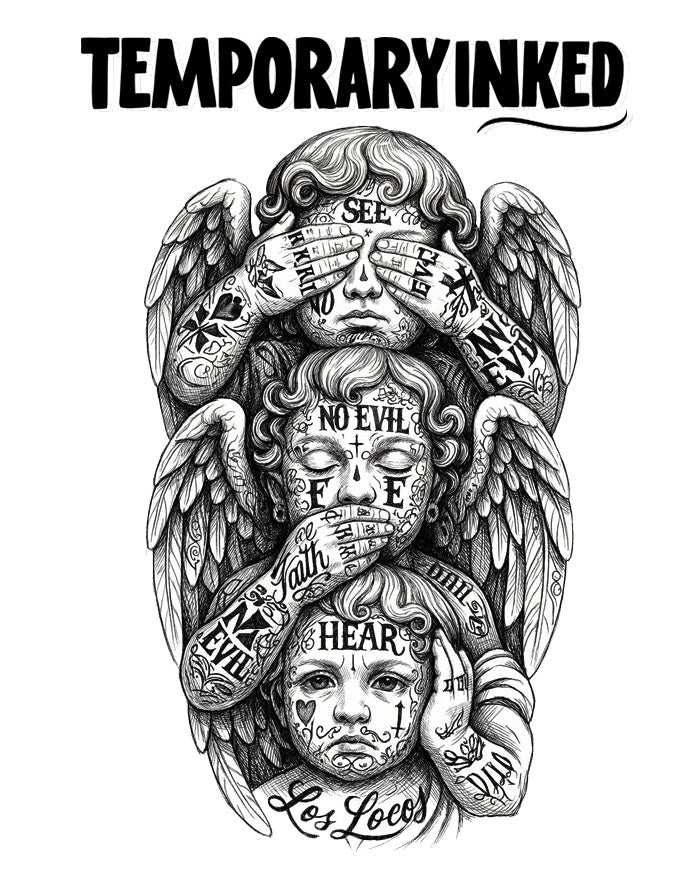 See No Evil Angel Tattoo