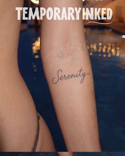 Serenity Text Tattoo