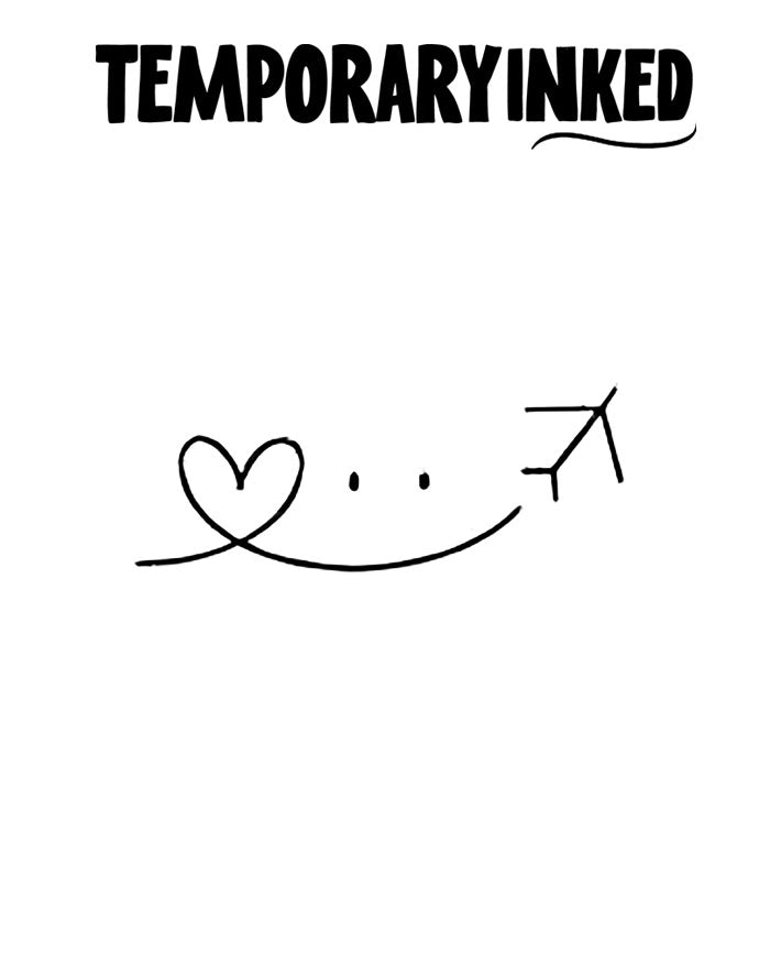 Smiley Heart Plane Tattoo