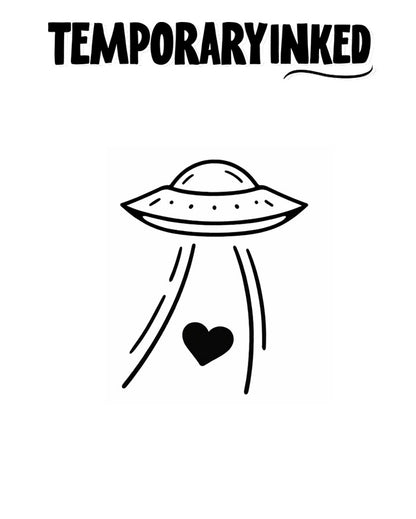 Spaceship Love Tattoo