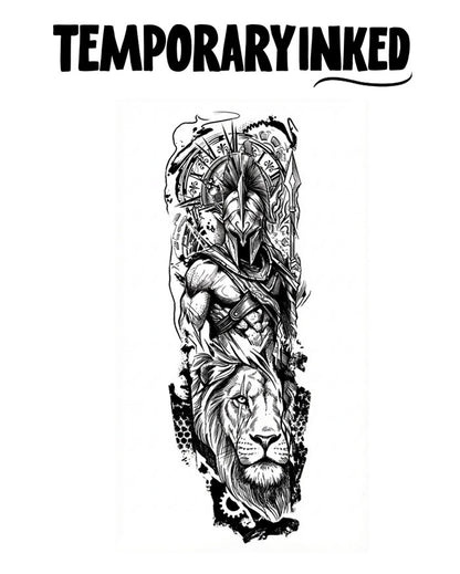 Spartan Lion Warrior Tattoo