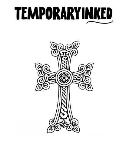 Spiral Cross Tattoo