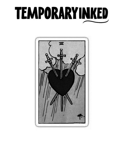 3 Sword Tarot Tattoo